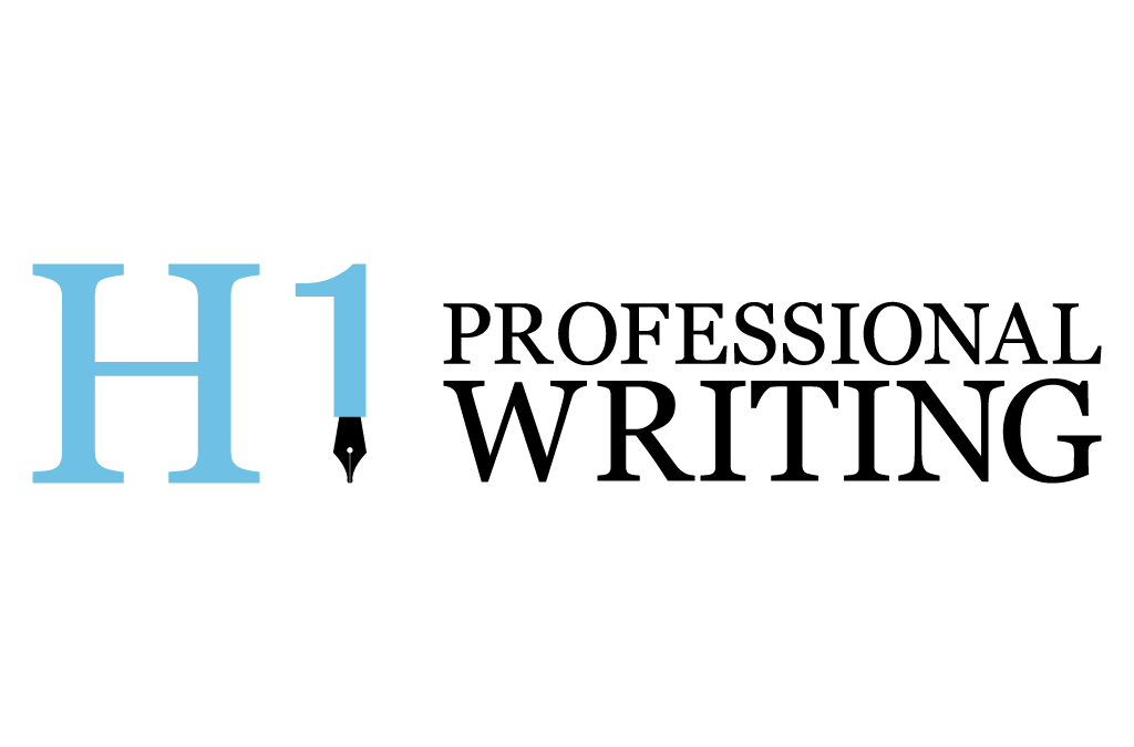 The H1 Writing Services logo represents professional writing for the online presence of businesses.